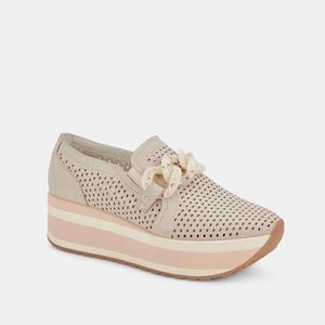 DOLCE VITA JHENEE PERFORATED SNEAKERS- SAND NUBUCK -SIZE 10